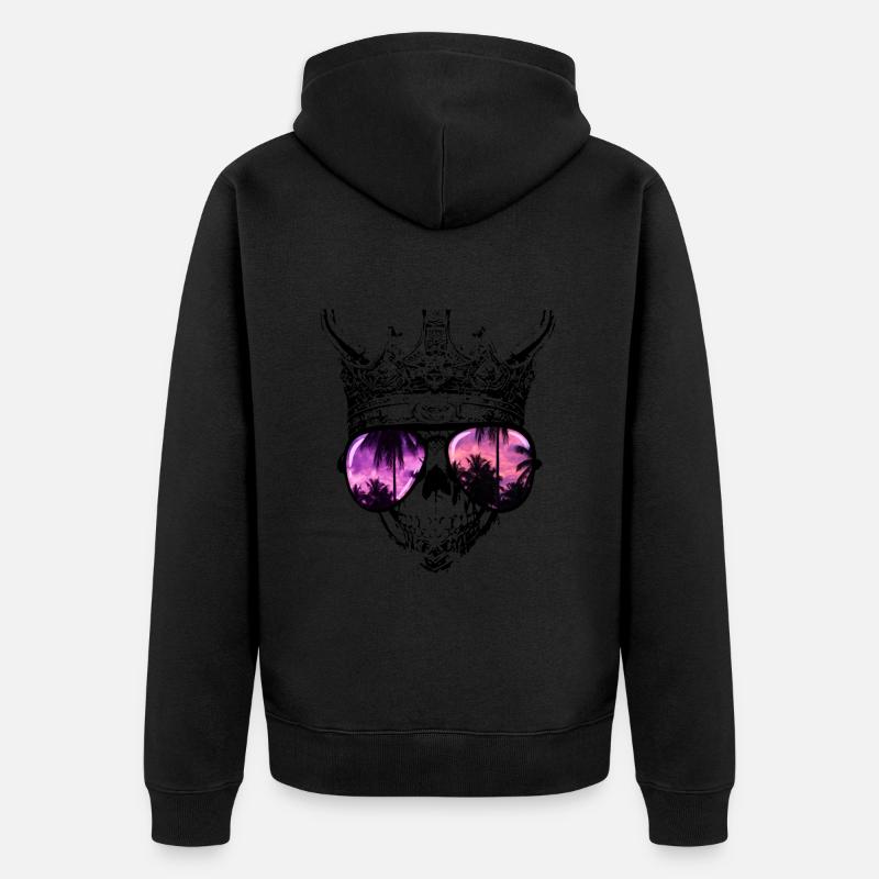 Hipster Skull King - Veste à capuche bio Premium Unisexe - undefined