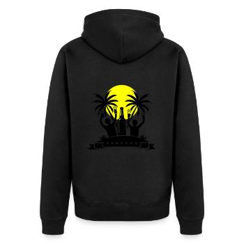 Insel Party Feiern Bier - Unisex Premium Bio Zip Hoodie - Schwarz - Hinten - Nico (187cm)