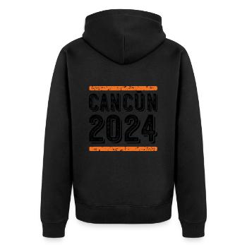 Cancun Millésime 2024 - Veste à capuche bio Premium Unisexe - noir - Dos - Nico (187cm)