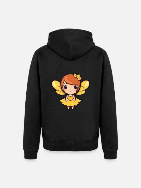 Fee Kawaii Niedlich - Unisex Premium Bio Zip Hoodie - Schwarz