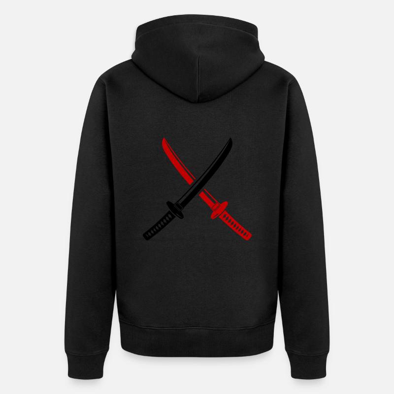 Samurai Sword Symbol - Unisex Premium Organic Zip Hoodie - black