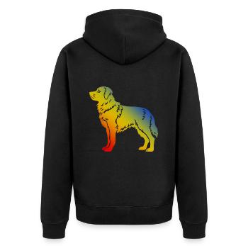 Samoyed dog - Unisex Premium Organic Zip Hoodie - black - Back - Nico (187cm)