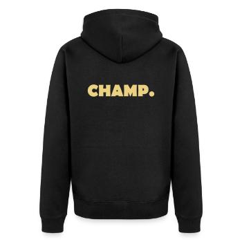 CHAMP - Unisex Premium Bio Zip Hoodie - Schwarz - Hinten - Nico (187cm)
