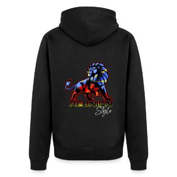 La Réunion Style Cadeau Drapeau - Veste à capuche bio Premium Unisexe - noir - Dos - Nico (187cm)