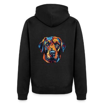 Tête de chien Labrador - Veste à capuche bio Premium Unisexe - noir - Dos - Nico (187cm)
