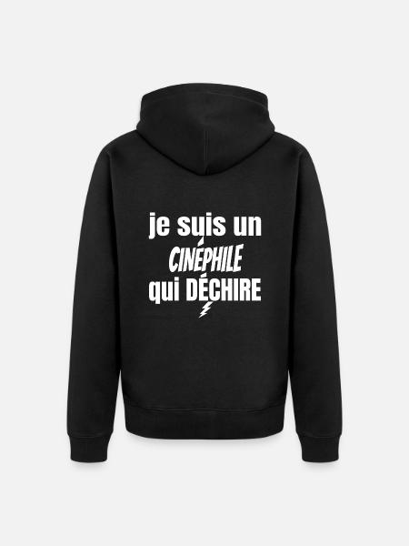 cinéphile qui déchire - Veste à capuche bio Premium Unisexe - noir