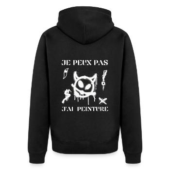 I can't I have humor painting - Unisex Premium Organic Zip Hoodie - black - Back - Nico (187cm)