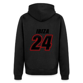 Ibiza 24 - Veste à capuche bio Premium Unisexe - noir - Dos - Nico (187cm)