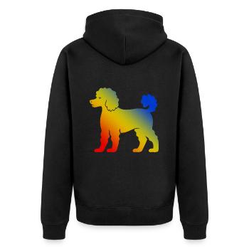 Caniche Chien Coloré - Veste à capuche bio Premium Unisexe - noir - Dos - Nico (187cm)