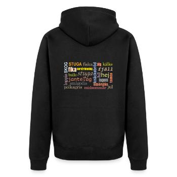 Mots suédois - Veste à capuche bio Premium Unisexe - noir - Dos - Nico (187cm)