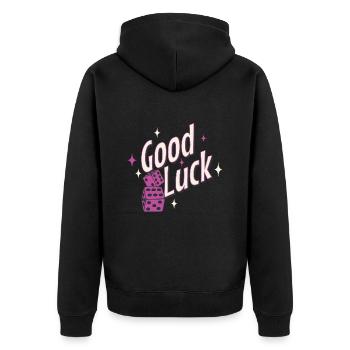 Dés chanceux bonne chance bonne chance bonne chance - Veste à capuche bio Premium Unisexe - noir - Dos - Nico (187cm)