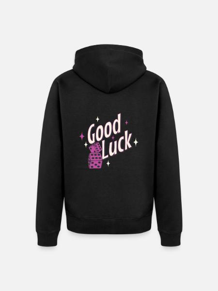 lucky dice good luck - Unisex Premium Organic Zip Hoodie - black