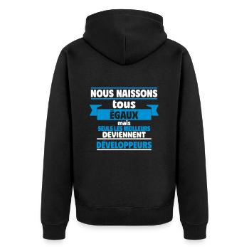 Les meilleurs développeurs - Veste à capuche bio Premium Unisexe - noir - Dos - Nico (187cm)