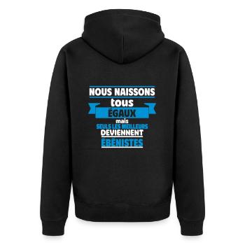 Les meilleurs ébénistes - Veste à capuche bio Premium Unisexe - noir - Dos - Nico (187cm)