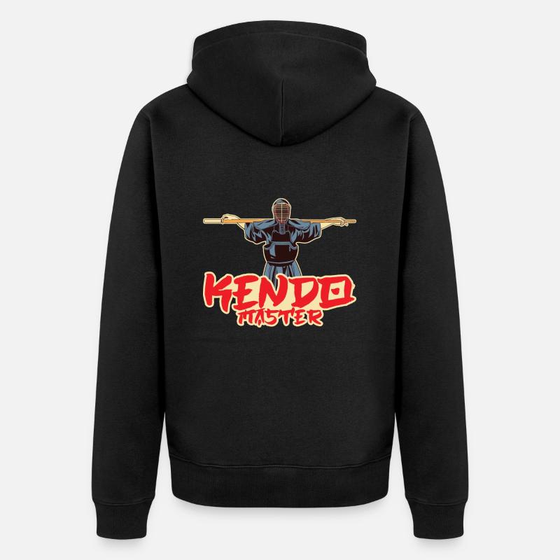Kendo - Unisex Premium Bio Zip Hoodie - Schwarz