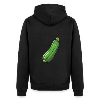 Zucchini - Unisex Premium Bio Zip Hoodie - Schwarz - Hinten - Nico (187cm)
