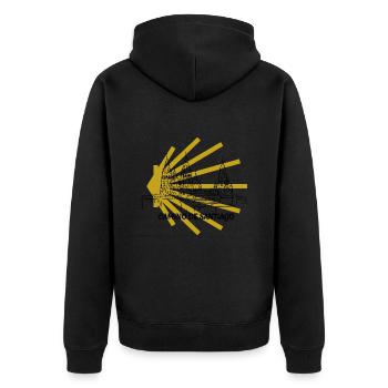 Camino - Camino de Santiago - Pèlerinage - Santiago - Veste à capuche bio Premium Unisexe - noir - Dos - Nico (187cm)