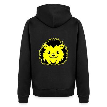 hérisson bande dessinée mignon - Veste à capuche bio Premium Unisexe - noir - Dos - Nico (187cm)