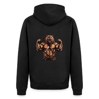 Ours Grizzly Beast Musculation Muscles - Veste à capuche bio Premium Unisexe - noir - Dos - Nico (187cm)