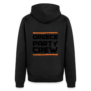 Greece Party Crew - Unisex Premium Organic Zip Hoodie - black - Back - Nico (187cm)