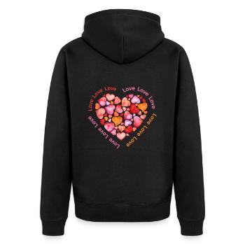L’amour est tout - Veste à capuche bio Premium Unisexe - noir - Dos - Nico (187cm)