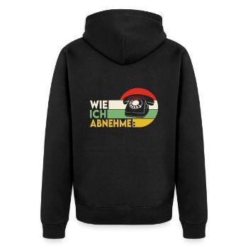 Wie ich abnehme Retro Diät Spruch - Unisex Premium Bio Zip Hoodie - Schwarz - Hinten - Nico (187cm)