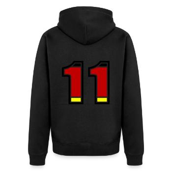Maillot Allemagne numéro 11 - Veste à capuche bio Premium Unisexe - noir - Dos - Nico (187cm)