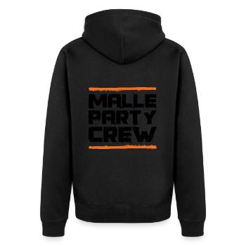 Malle Party Crew - Unisex Premium Bio Zip Hoodie - Schwarz - Hinten - Nico (187cm)