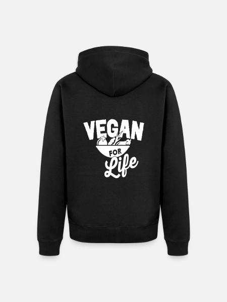 Vegan For Life - Unisex Premium Organic Zip Hoodie - black