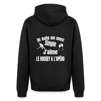 hockey et apéro - Veste à capuche bio Premium Unisexe - noir - Dos - Nico (187cm)