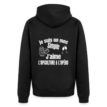 apiculture et apéro - Veste à capuche bio Premium Unisexe - noir - Dos - Nico (187cm)