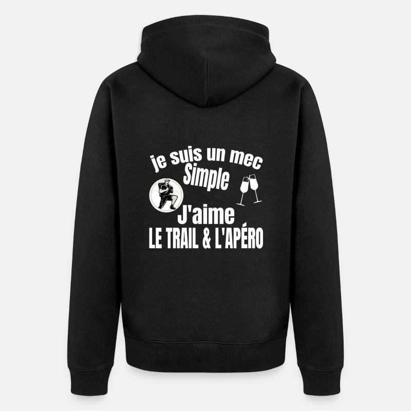 trail et apéro - Veste à capuche bio Premium Unisexe - noir