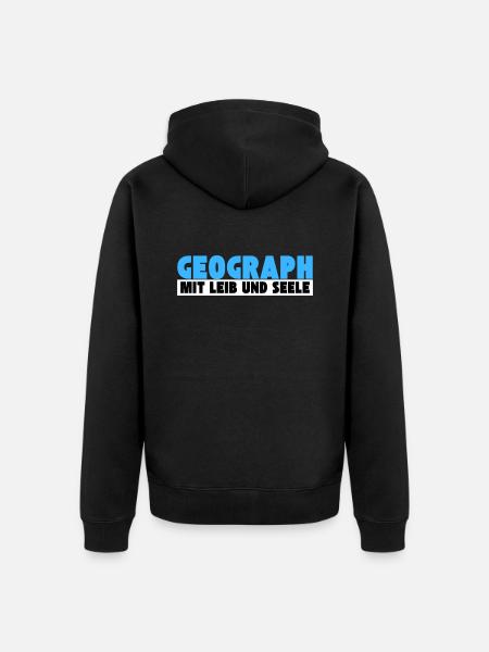 Geograph mit Leib und Seele - Unisex Premium Bio Zip Hoodie - Schwarz