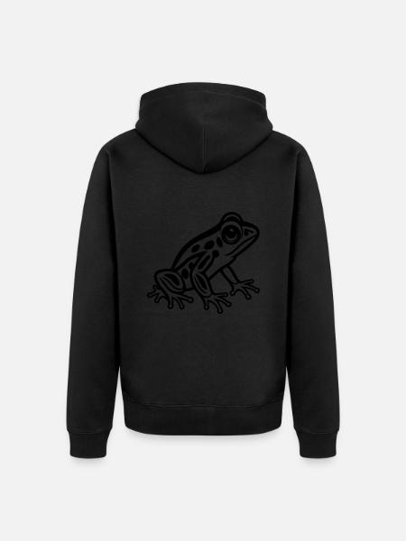 Frosch Tier - Unisex Premium Bio Zip Hoodie - Schwarz