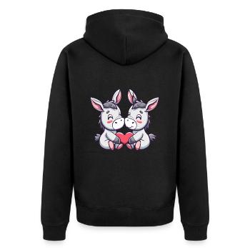 Cul Couple Amour Couple Amoureux - Veste à capuche bio Premium Unisexe - noir - Dos - Nico (187cm)