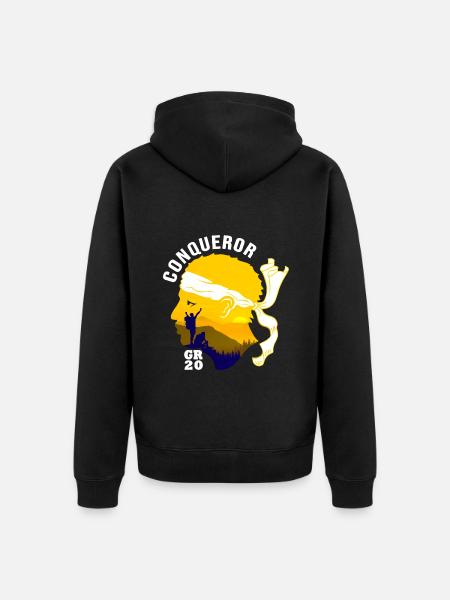 conquérant GR20 Corse randonnée - Veste à capuche bio Premium Unisexe - noir