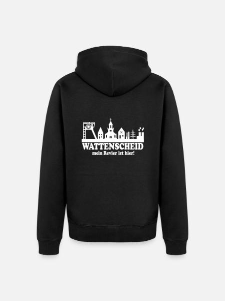 Skyline Wattenscheid - Mein Revier ist hier - Unisex Premium Bio Zip Hoodie - Schwarz