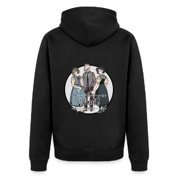 Attention // Illustration - Veste à capuche bio Premium Unisexe - noir - Dos - Nico (187cm)