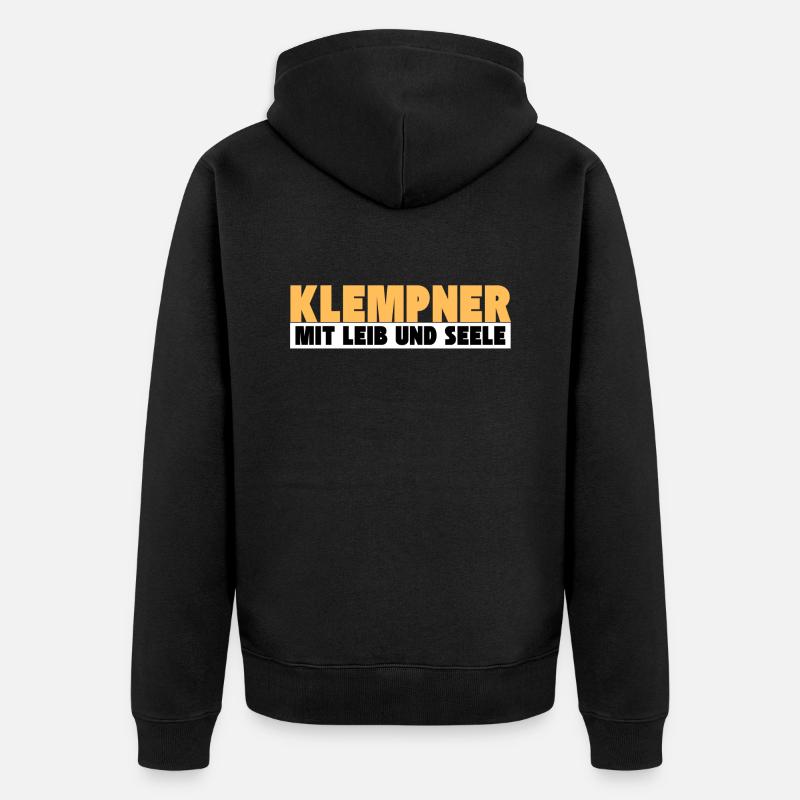 Klempner mit Leib und Seele - Unisex Premium Bio Zip Hoodie - Schwarz