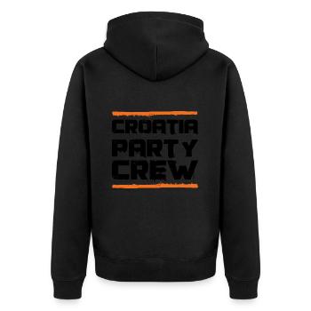Croatia Party Crew - Unisex Premium Bio Zip Hoodie - Schwarz - Hinten - Nico (187cm)
