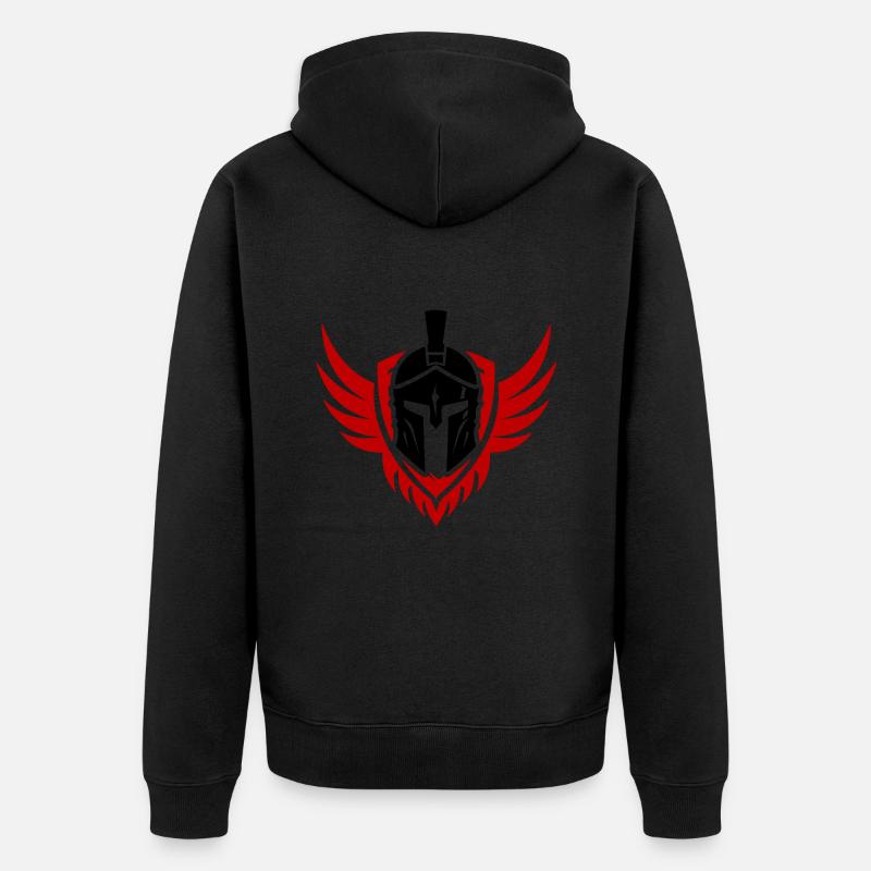 Symbole du casque Spartan - Veste à capuche bio Premium Unisexe - noir