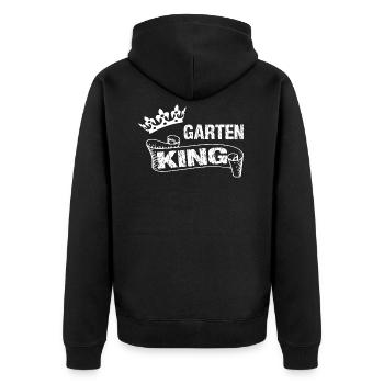 Garten - Unisex Premium Bio Zip Hoodie - Schwarz - Hinten - Nico (187cm)