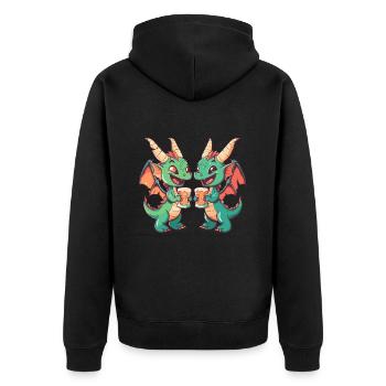 Fête drôle de bière de dragon - Veste à capuche bio Premium Unisexe - noir - Dos - Nico (187cm)