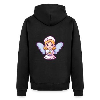Fairy Baking Cooking Cute - Unisex Premium Organic Zip Hoodie - black - Back - Nico (187cm)
