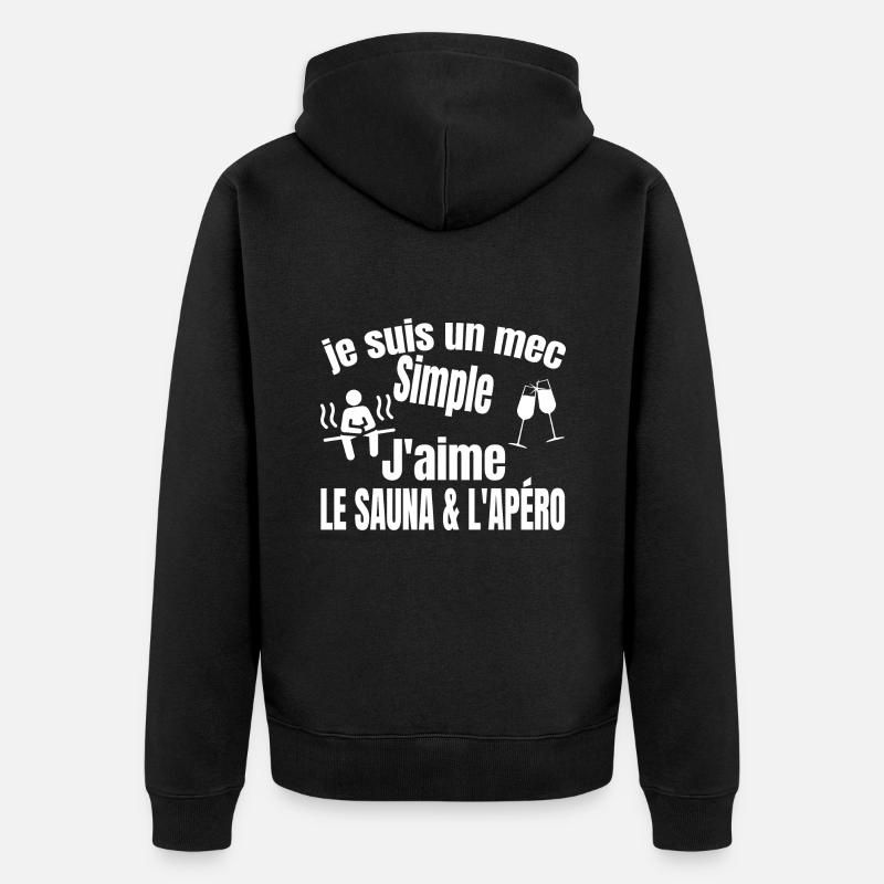 sauna et apéro - Veste à capuche bio Premium Unisexe - noir