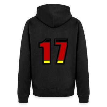17 Numéro Allemagne Jersey - Veste à capuche bio Premium Unisexe - noir - Dos - Nico (187cm)