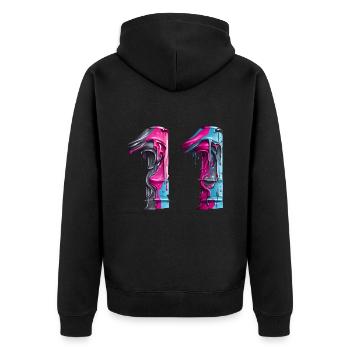 NON. 11 NUMÉRO 11 COOL 11E ANNIVERSAIRE - Veste à capuche bio Premium Unisexe - noir - Dos - Nico (187cm)