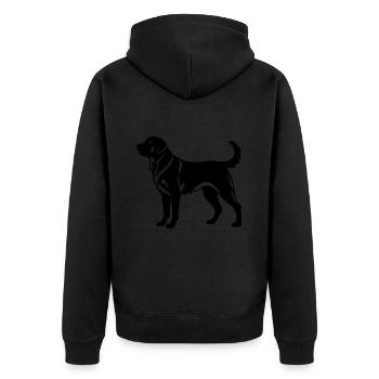 Kangal Hund - Unisex Premium Bio Zip Hoodie - Schwarz - Hinten - Nico (187cm)