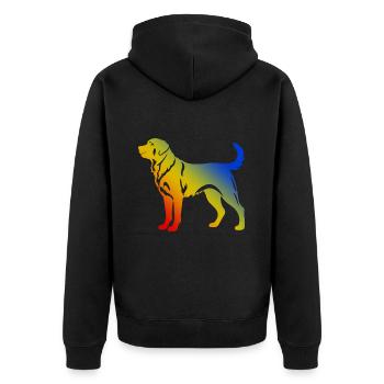 Kangal Hund - Unisex Premium Bio Zip Hoodie - Schwarz - Hinten - Nico (187cm)