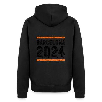 Barcelone Millésime 2024 - Veste à capuche bio Premium Unisexe - noir - Dos - Nico (187cm)